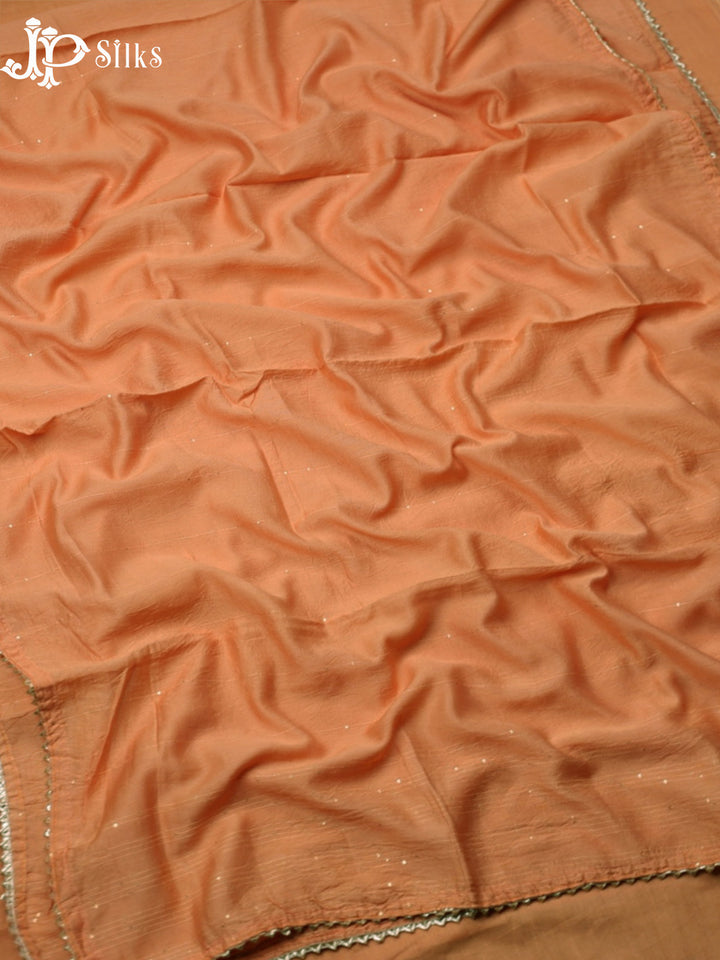 Light Orange Spun Cotton Chudidhar Material - D1016 - View 5