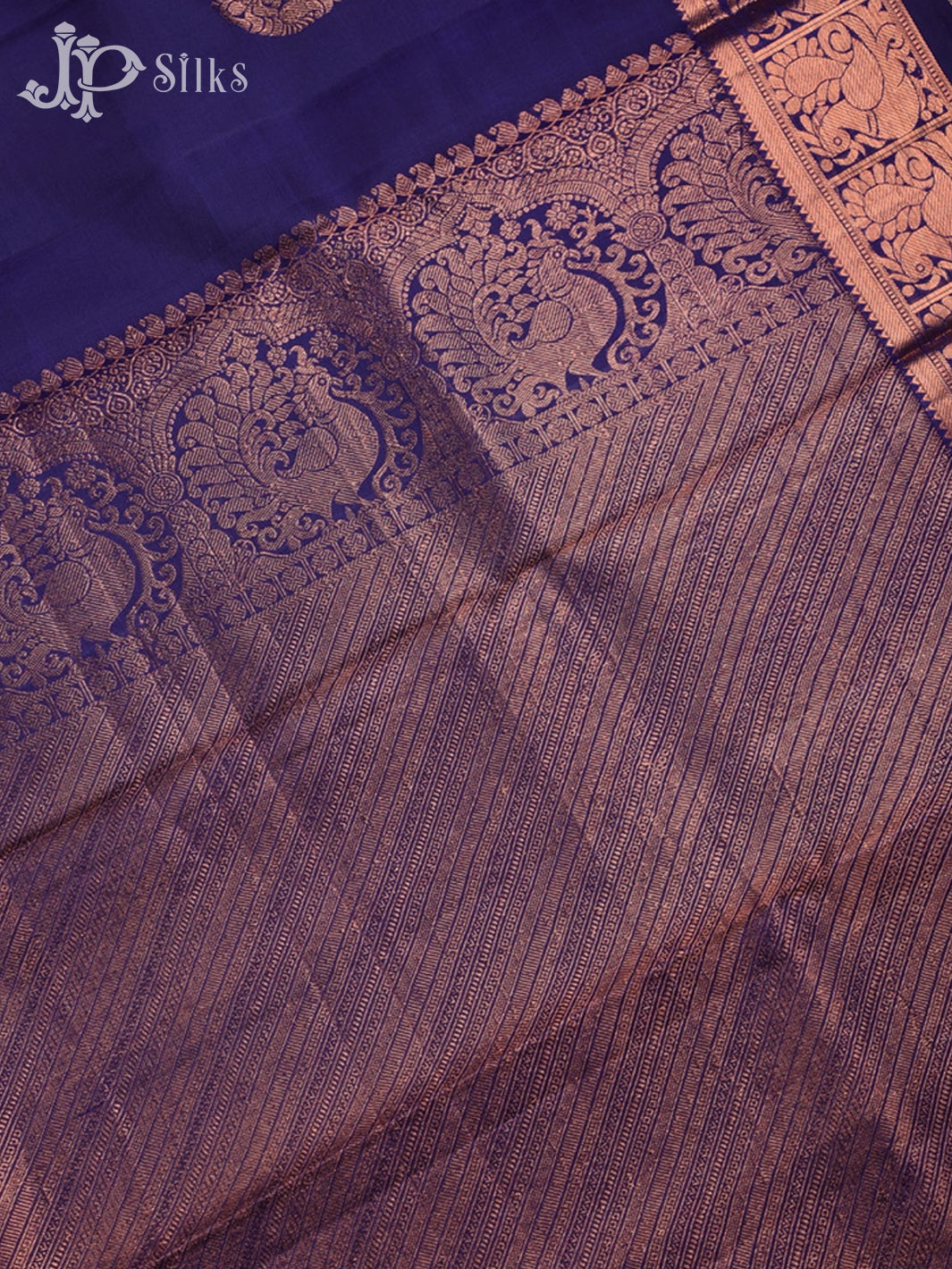 Navy Blue Kanchipuram Silk Saree - C4125