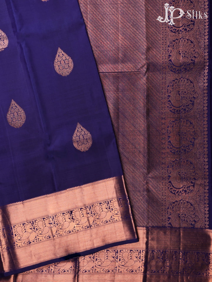 Navy Blue Kanchipuram Silk Saree - C4125