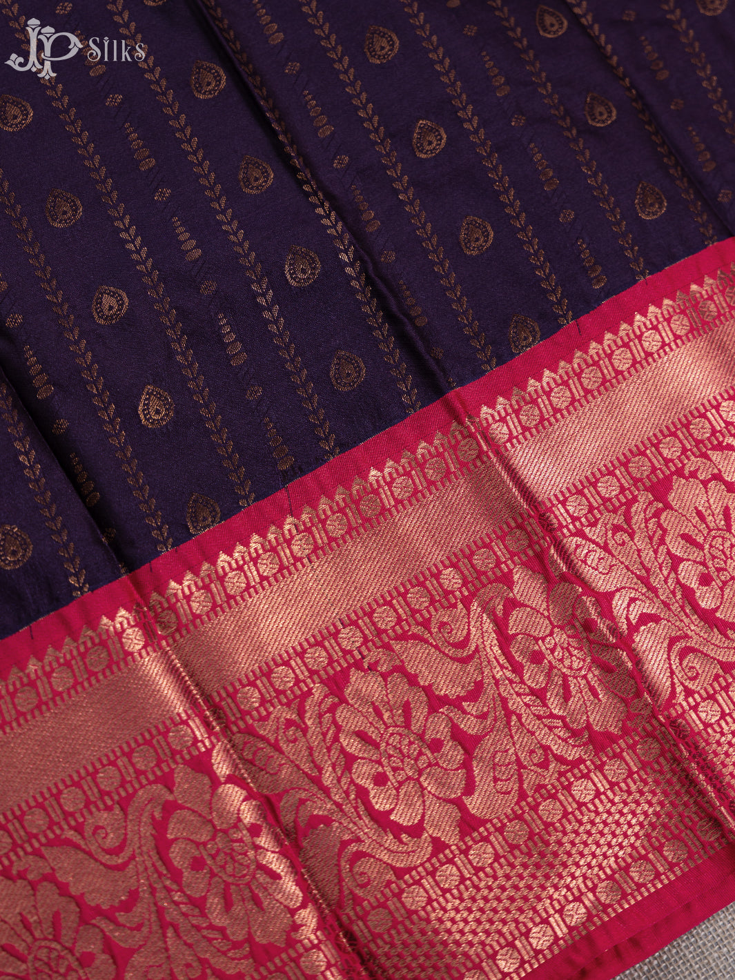 Grape Vine And Pink Art Silk Saree - F2679