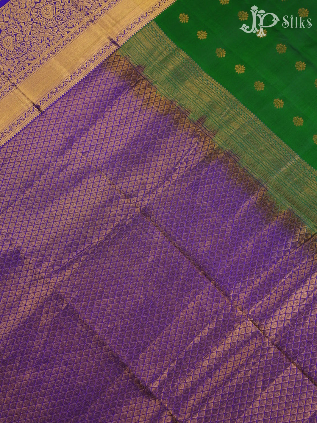 Green and Violet Kanchipuram Silk Saree - D4703