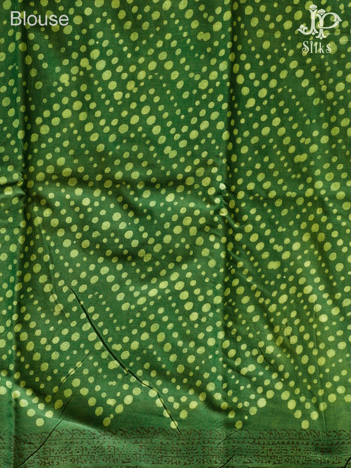 Green Kota Cotton Saree - E6584