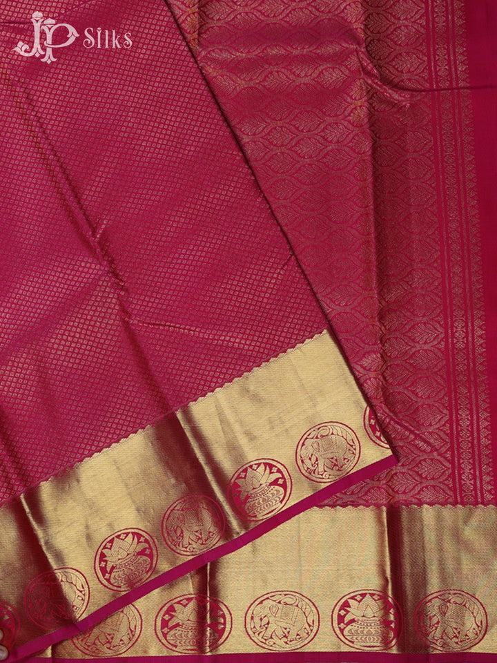 Rani Pink Kanchipuram Silk Saree - A424 - View 2