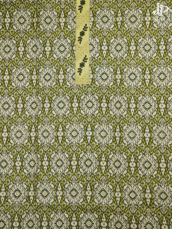 Dark Olive Green Cotton Chudidhar Material - D10176 - View 1