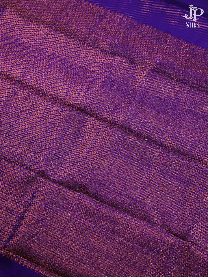 Purple Kanchipuram Silk Saree - E4697 - View 5