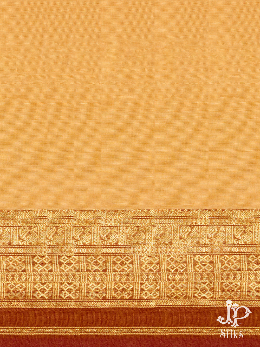 Light Gold and Brown Cotton Saree - D9635 - VIew 2