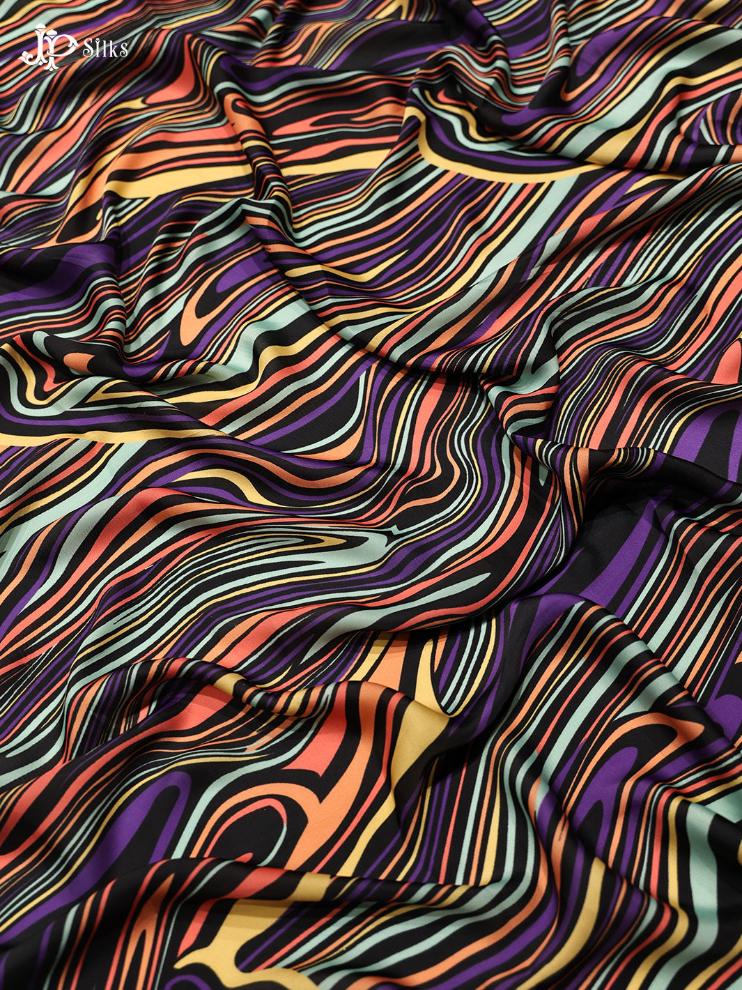 Multicolor Digital Printed Crepe Fabric - E3317 - View 2