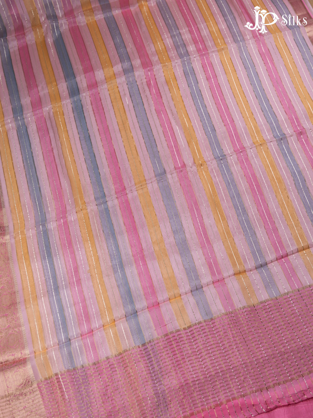 Light Pink And Baby Pink Semi Banarasi Saree - F2900 - View 3