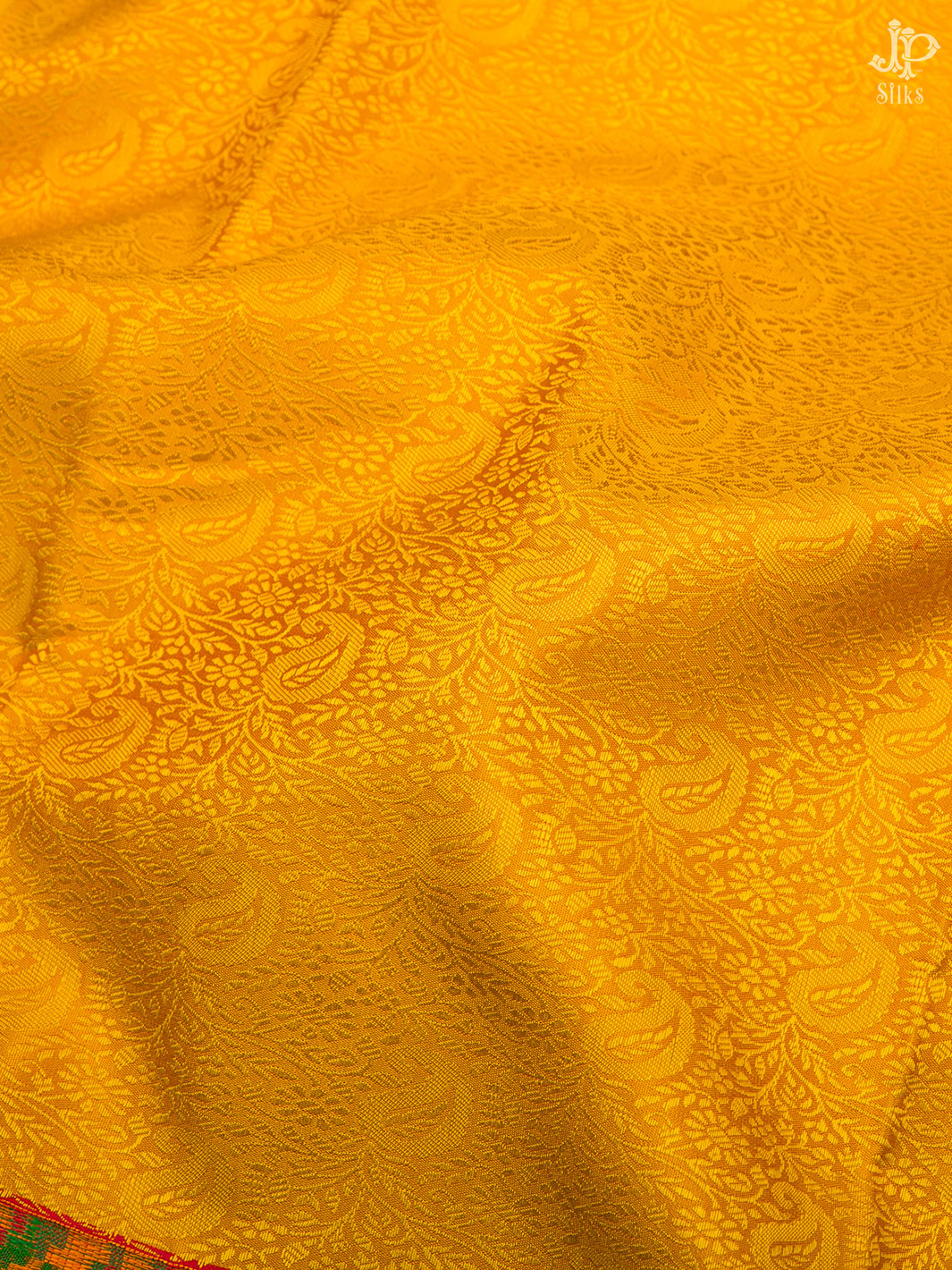 Mustard Yellow Kanchipuram Silk Saree - D7253 - View 4