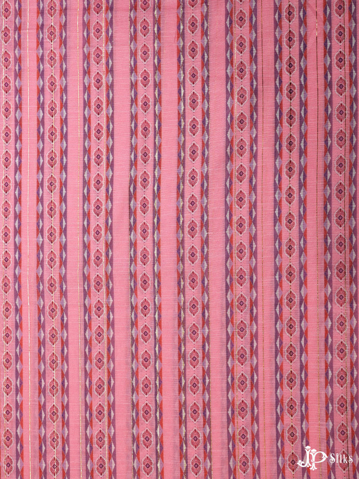 Dark Pink Digital Printed Munga Cotton Fabric - E3333 - View 4
