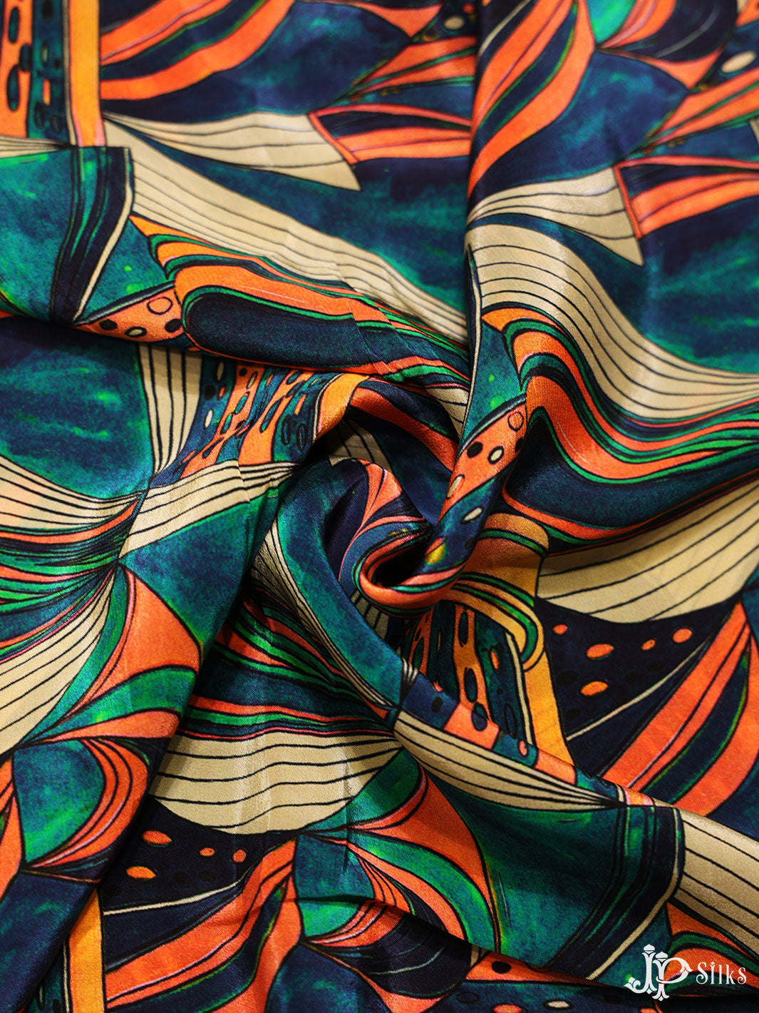 Multicolor Digital Printed Viscose Crepe Fabric - E4015 - View 4