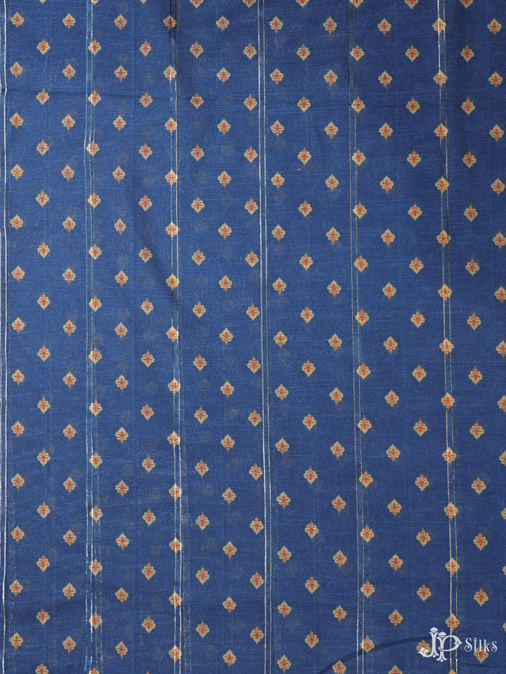 Blue Digital Printed Munga Cotton Fabric - E3320 - View 3