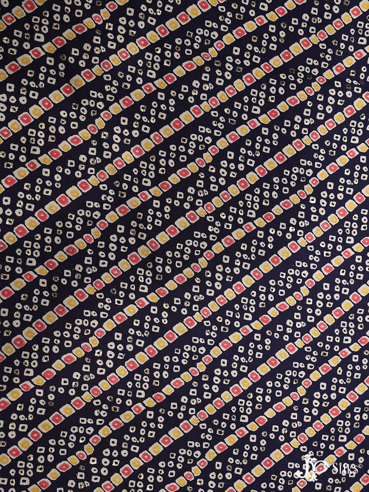 Multicolor Bandhani Printed Modal Fabric - E3472 - View 1