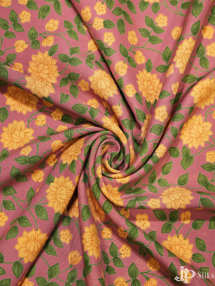 Rose Pink and Yellow Cotton Fabric - A7950 - View 3