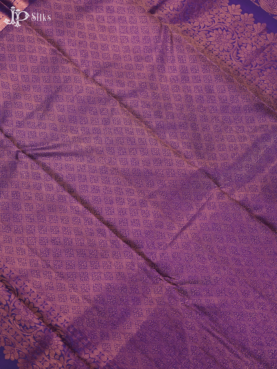 Purple Floral Design Kanchipuram Silk Saree - D6742 - View 4