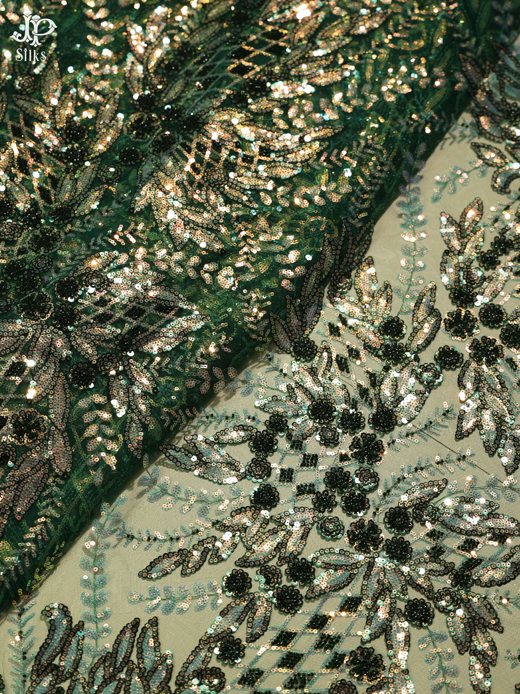 Bottle Green Net Fabric - E4185 - View 2