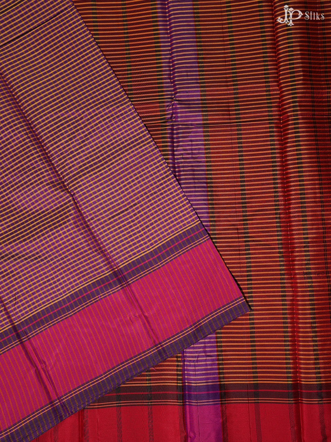 Multicolor Small Checks Dharmavaram silk - A10304 - View 2