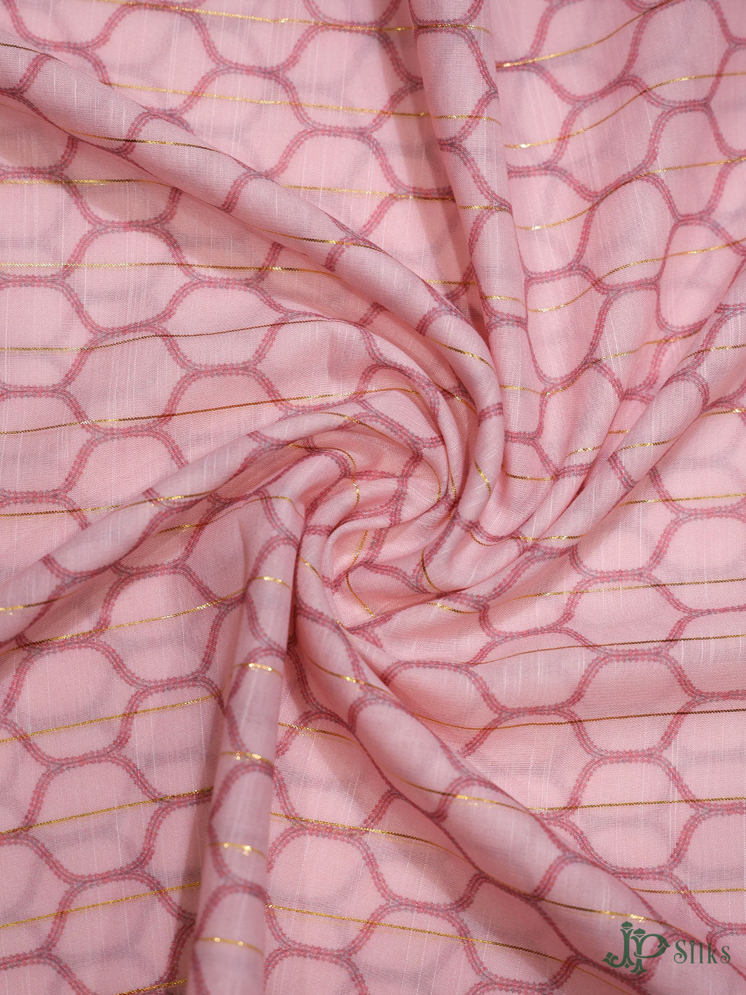 Onion Pink Digital Printed Munga Cotton Fabric - E3323 - View 3