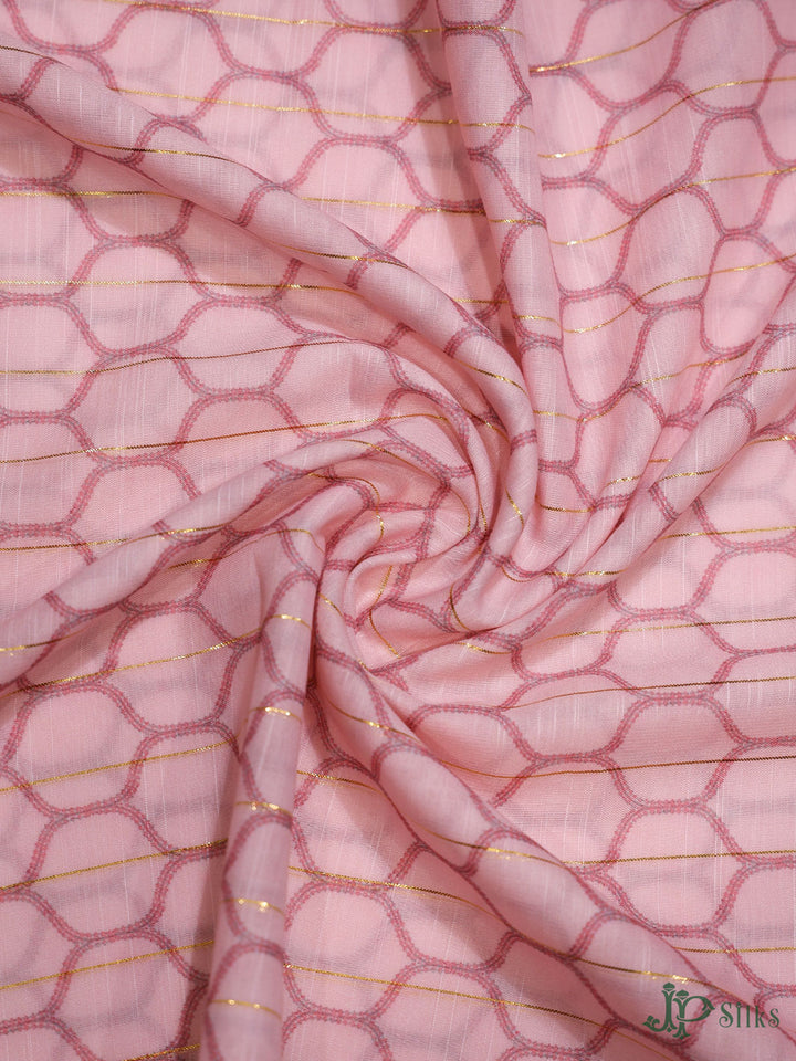 Onion Pink Digital Printed Munga Cotton Fabric - E3323 - View 3