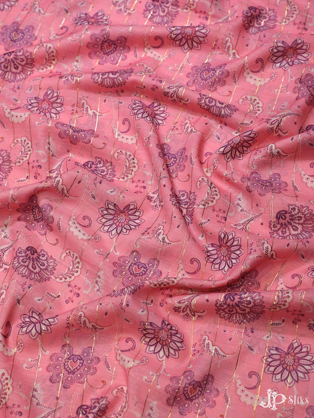 Pink Digital Printed Munga Cotton Fabric - E3332 - View 3