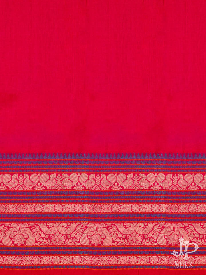 Red Kanchi Cotton Saree - D9776 - VIew 2