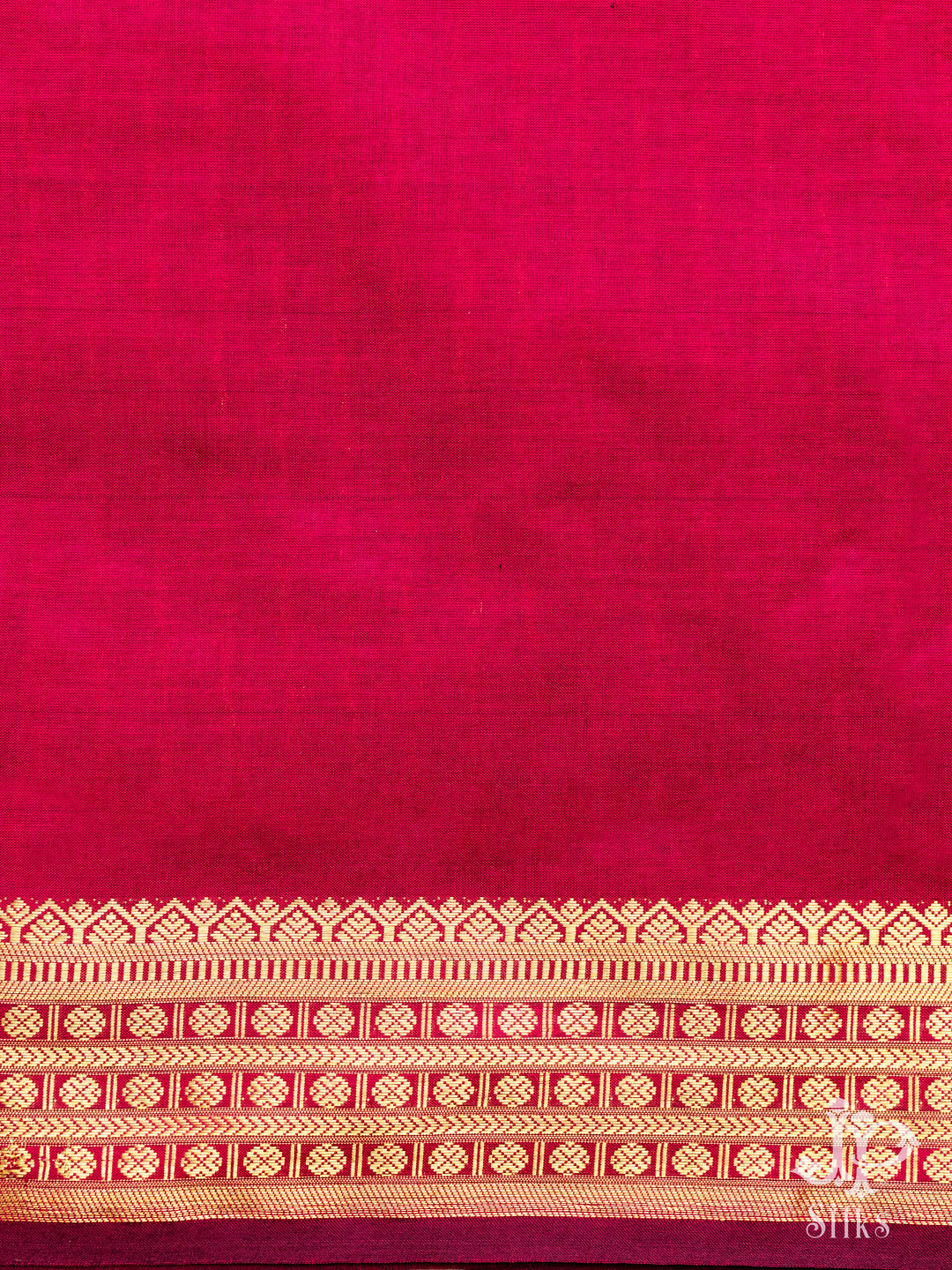 Red Poly Cotton Saree - D196 - View 3
