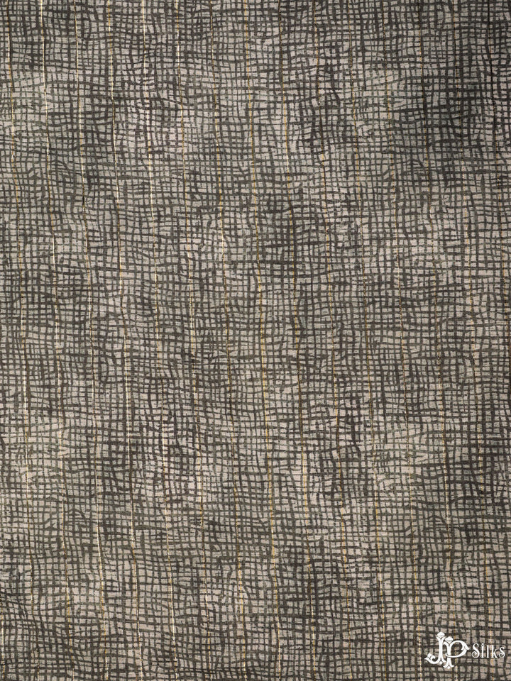 Black and White Digital Printed Munga Cotton Fabric - E3326 - View 1