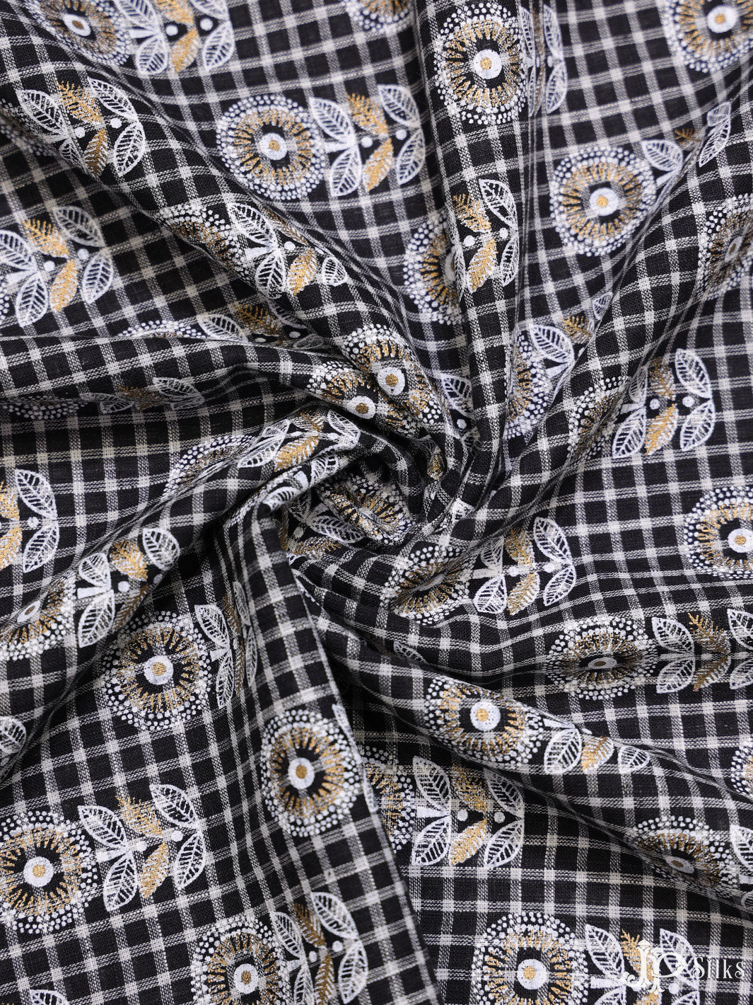 Black and White Cotton Fabric - A6526 - View 3