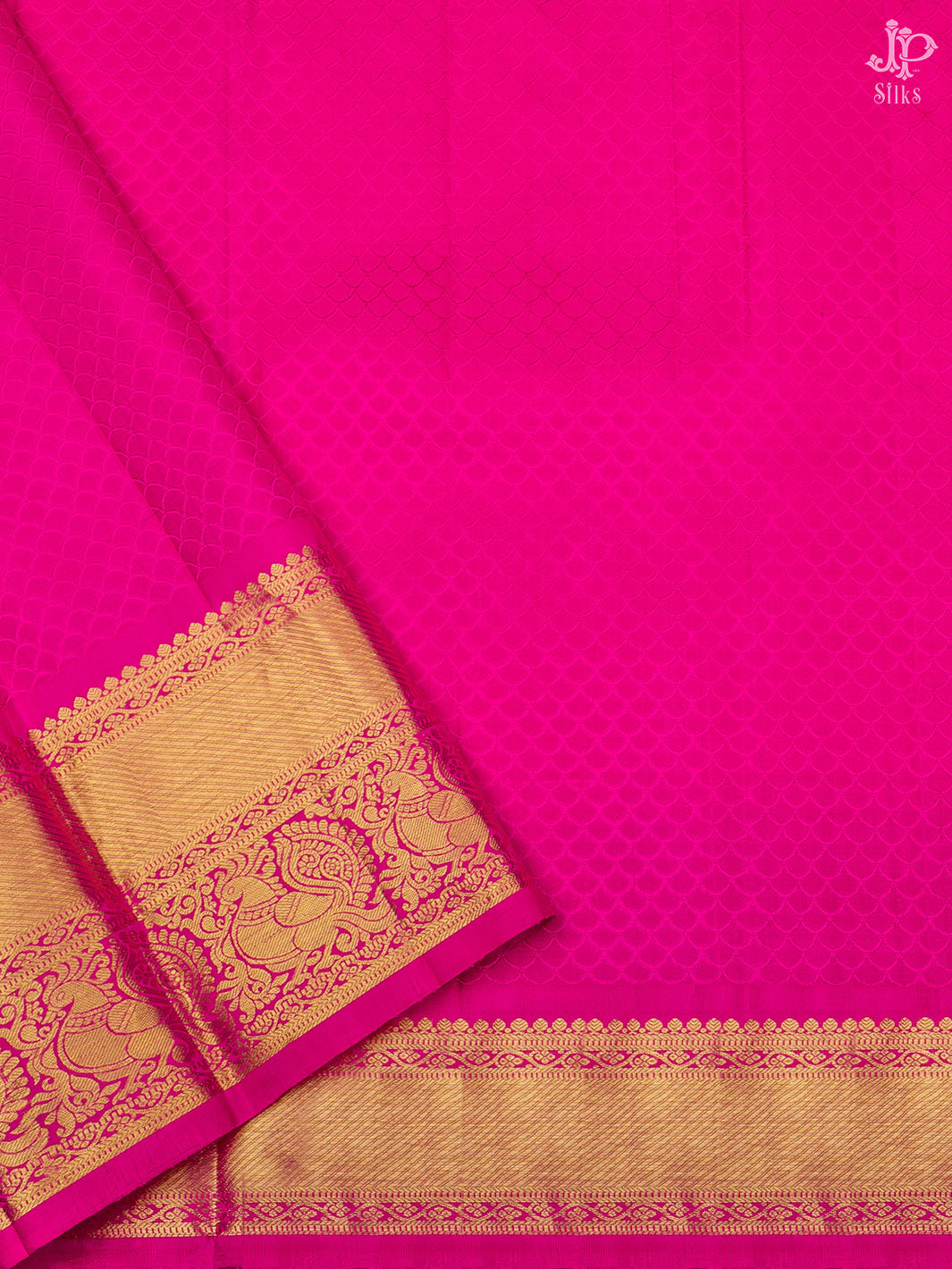 Yellow and Pink Kanchipuram Silk Saree - A7033 - View 4