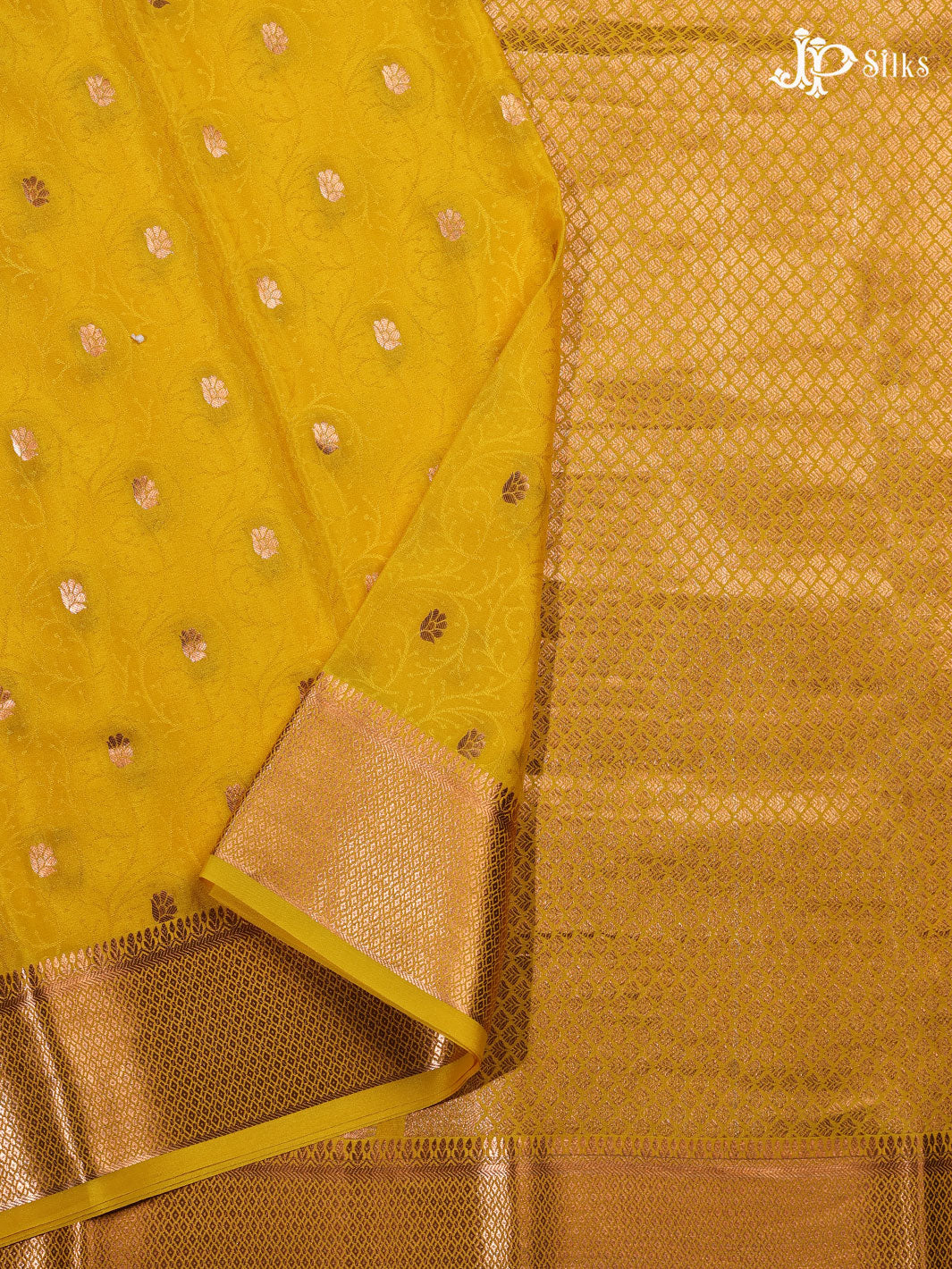 Lemon Yellow Mysore Silk Saree - D4807 - View 3