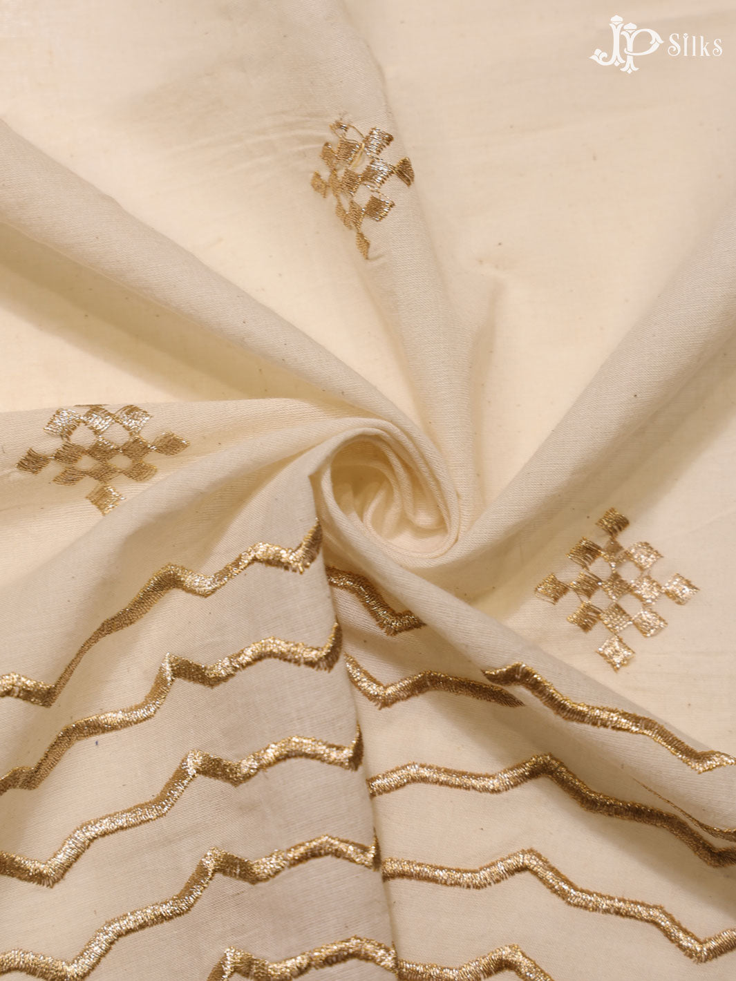 Off - White Cotton Fabric - C3122 - View 3
