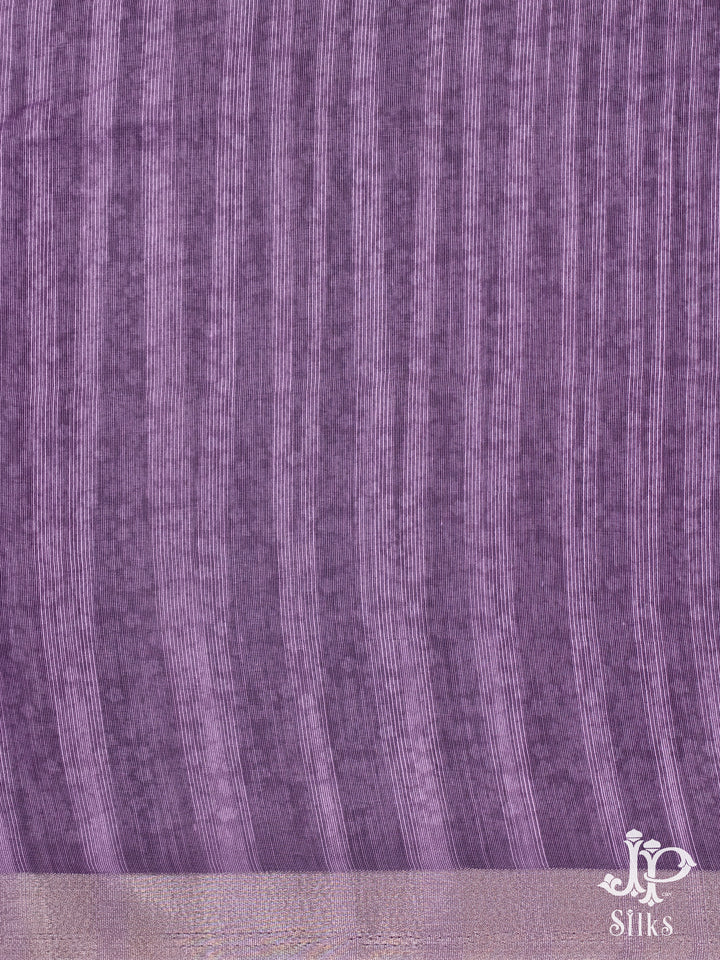 Lavender Organza Fancy Saree - E1522 -2