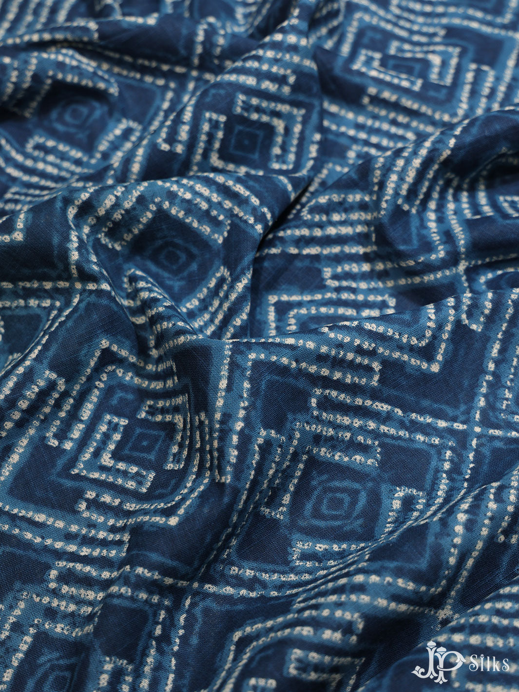 Indigo Blue Digital Printed Cotton Fabric - D1771