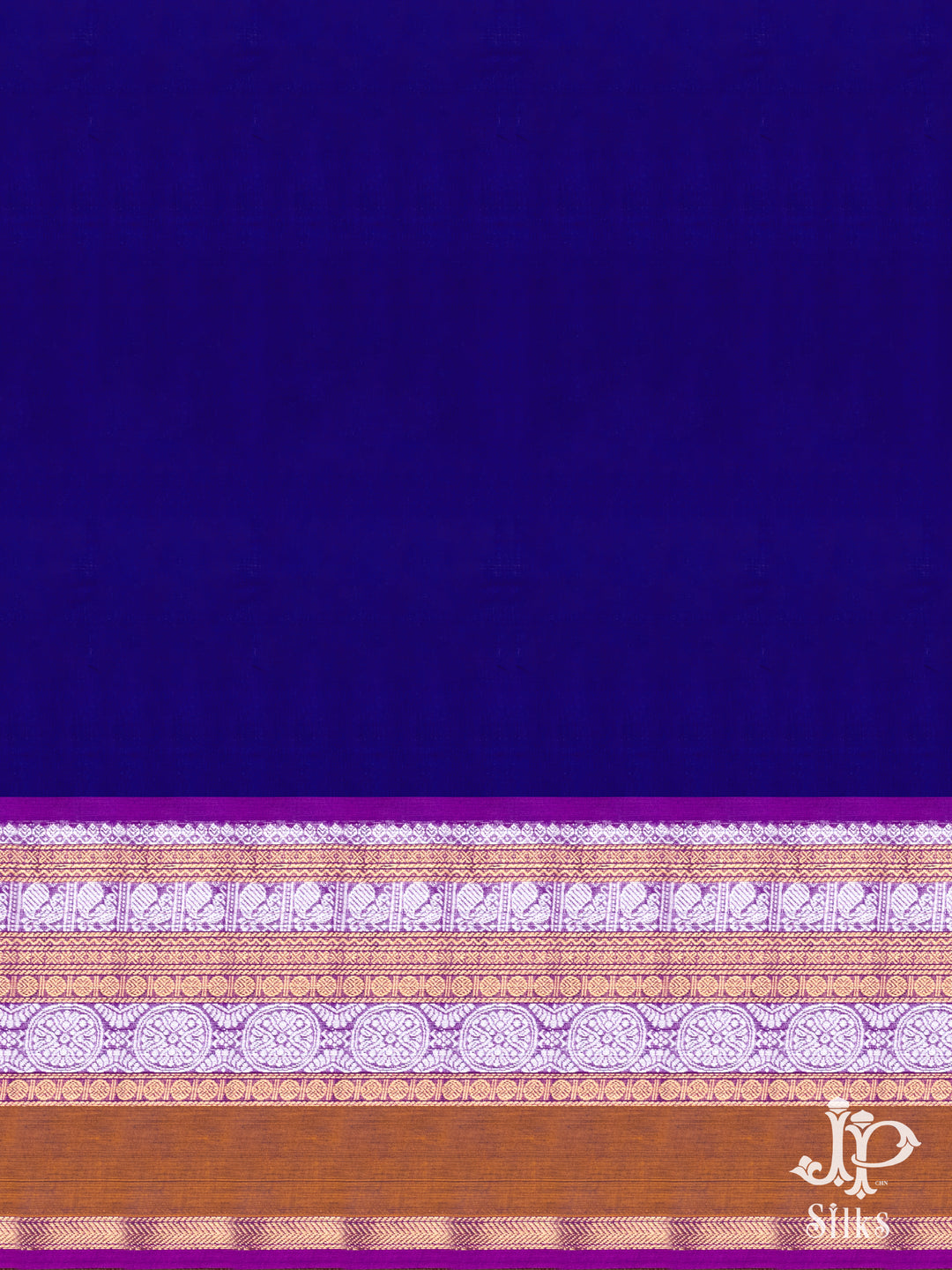Ink Blue and Magenta Cotton Saree - D9651 - VIew 2
