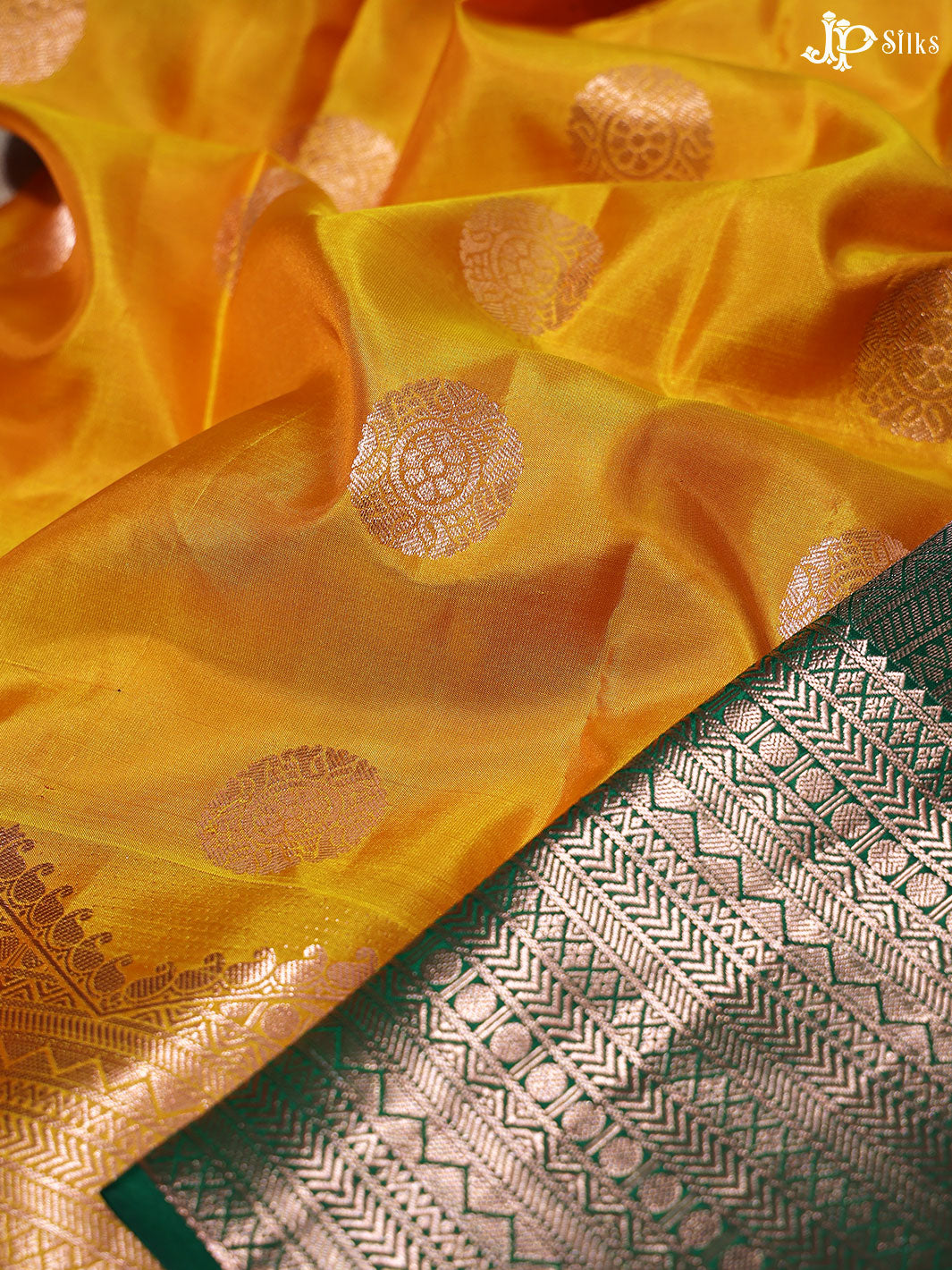 Yellow and Green Dharmavaram silk - D4753 - View 3