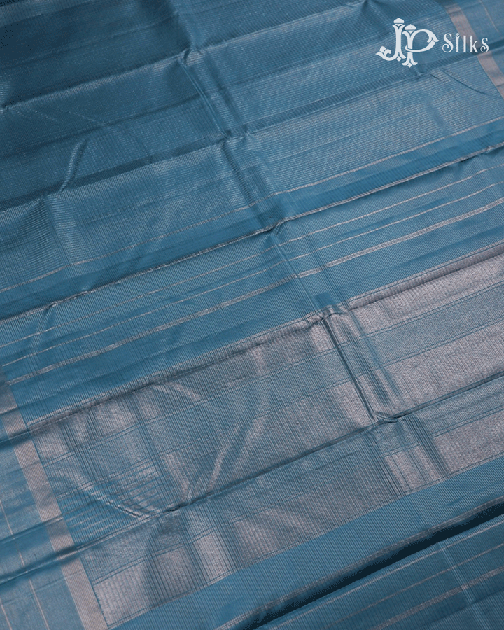 Sea Blue Kanchipuram Silk Saree - E5203 - View 3