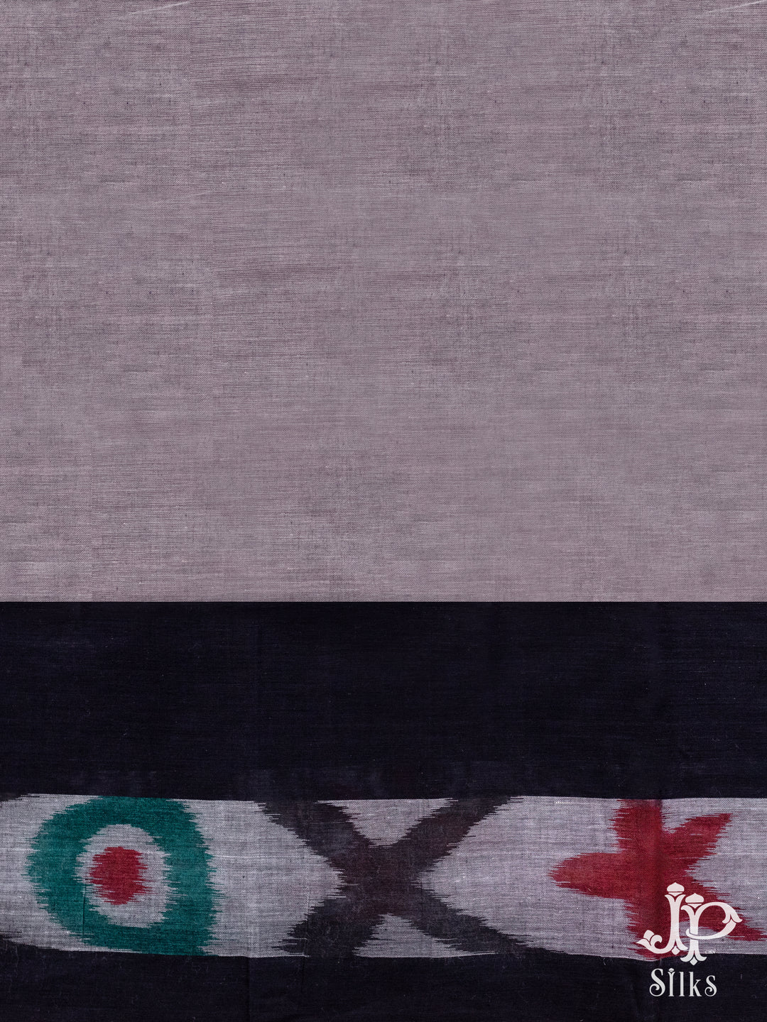 Grey and Black Bengal Cotton Saree - D87 - View 3