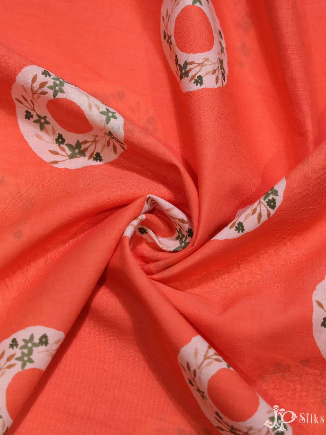Coral orange Cotton Fabric - A5951 - View 3