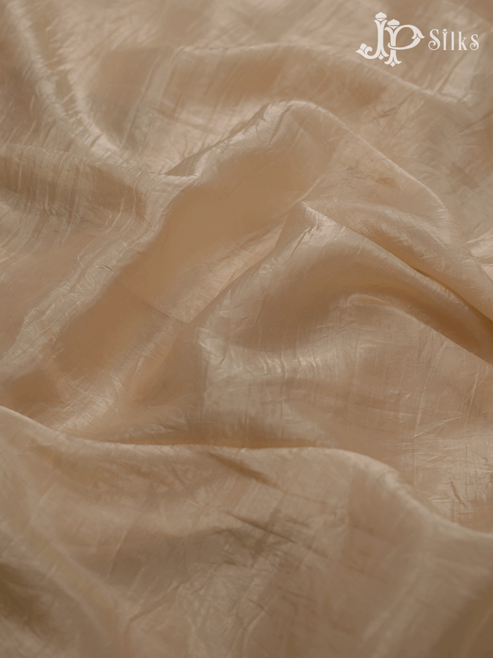 Beige Organza Fancy Saree with Floral Embroidery - E5914 - View 8