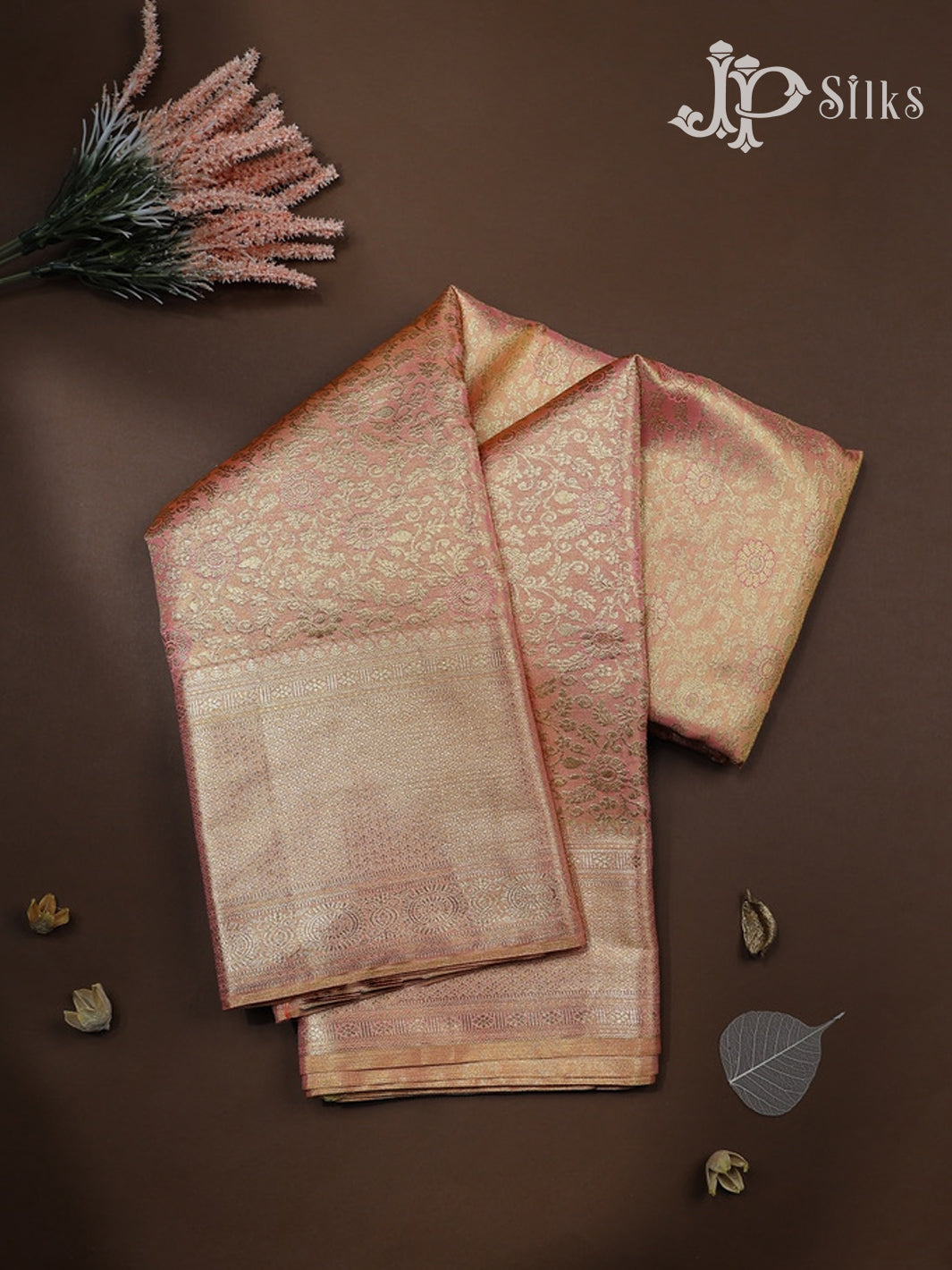 Baby pink colour Kanchipuram Silk Saree - F2342 - View 1