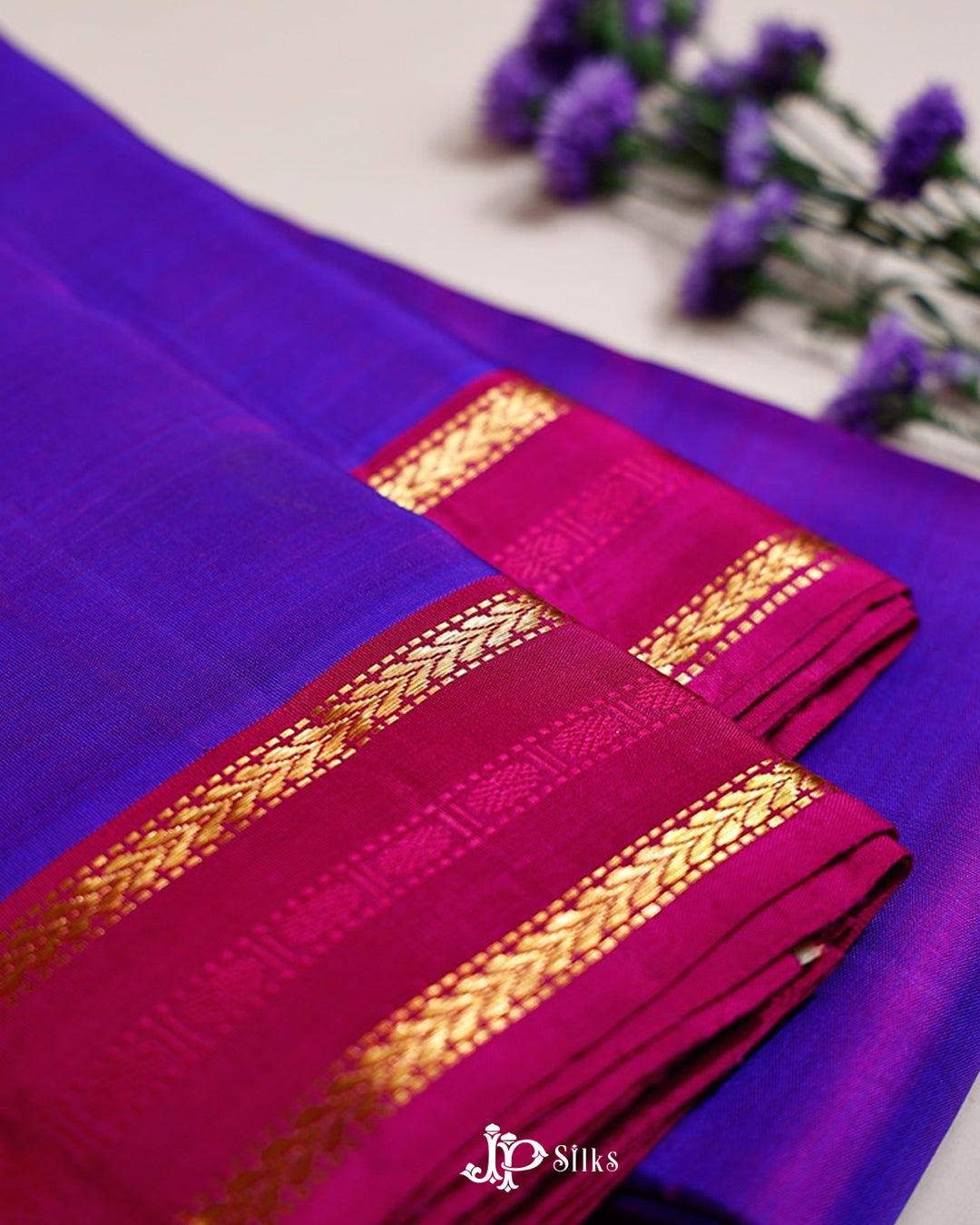 Purple And Pink Kanchipuram Silk Saree - F3444