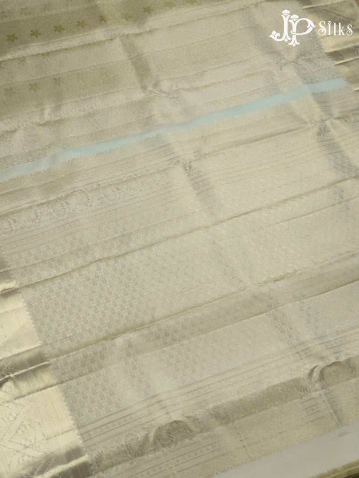 White Kanchipuram Silk Saree - F2340 - view 3