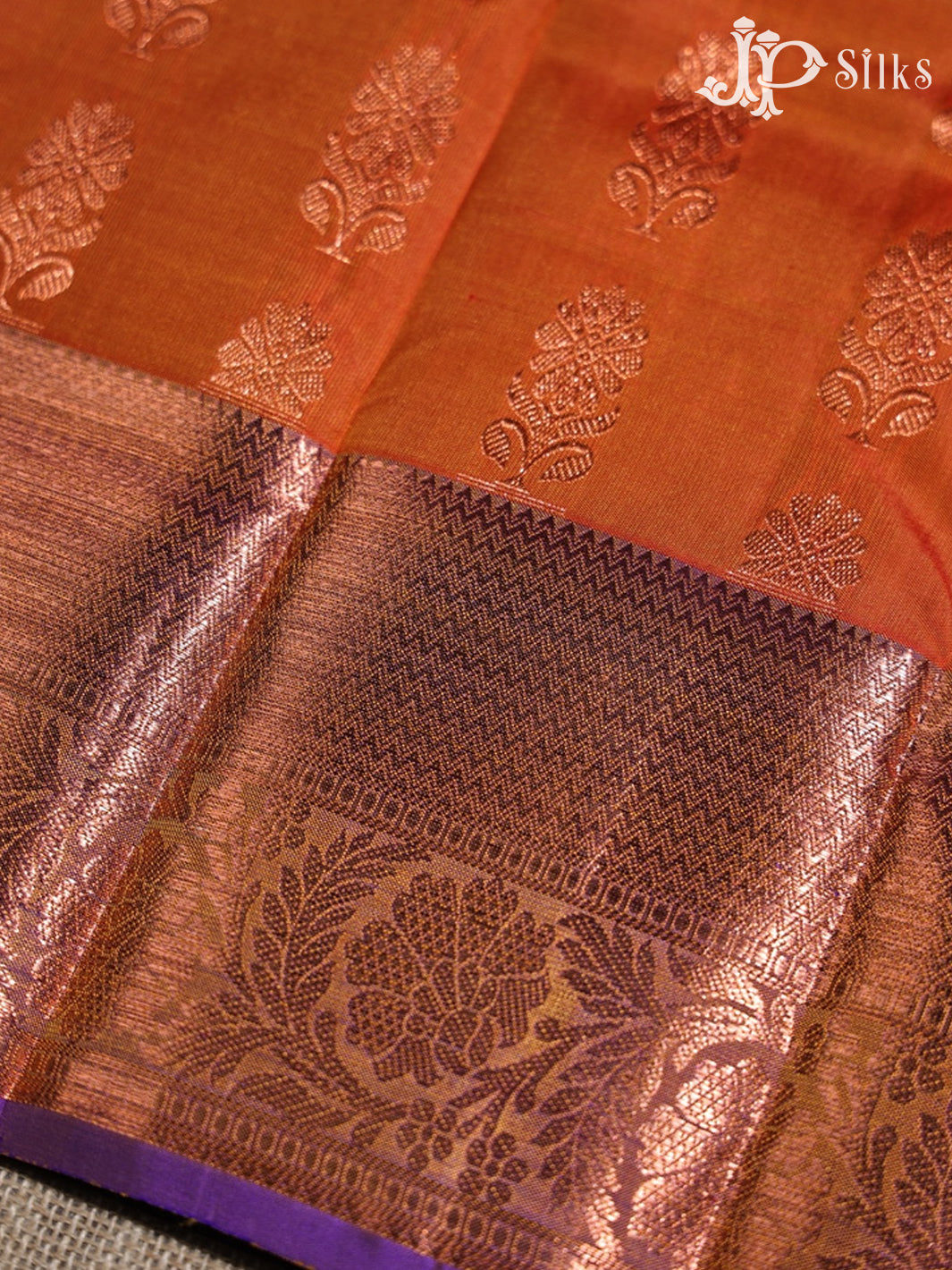 Rust Orange Pattu Pavadai - D5930 - View 3