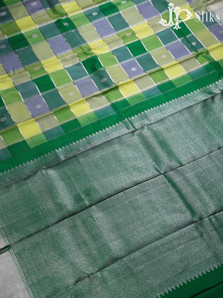 Green Kanchipuram Silk Saree - A3175