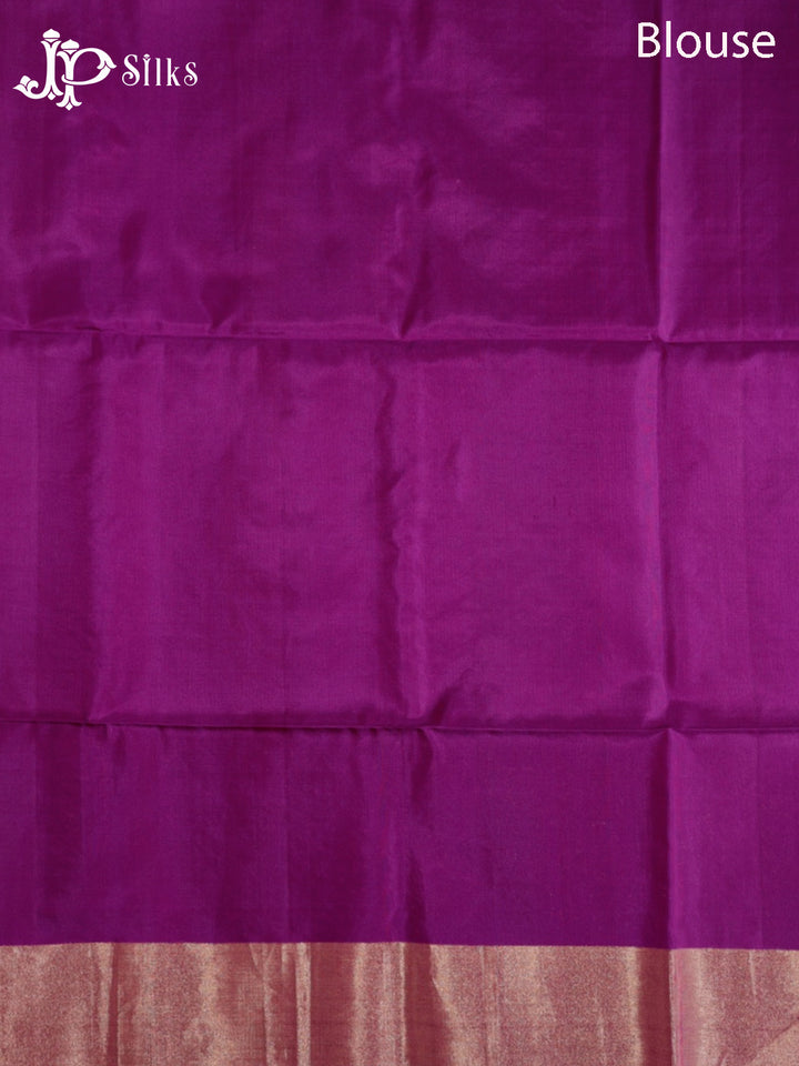 Matte Beige & Purple Soft Silk Saree - E5086-view6