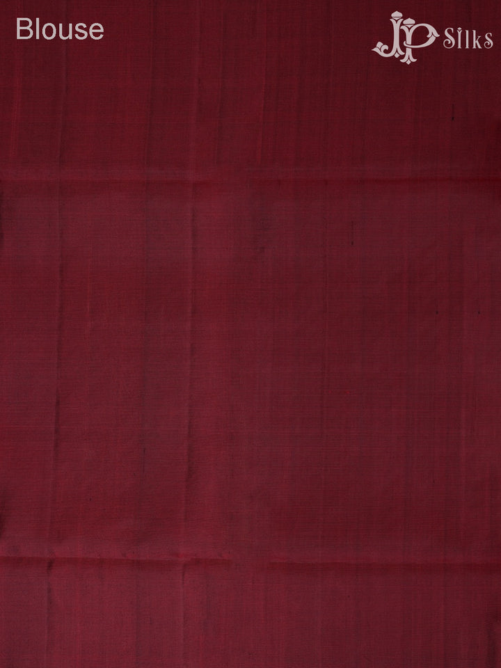 Mehandi Green and Maroon Soft Silk Saree - E5087 - View 7