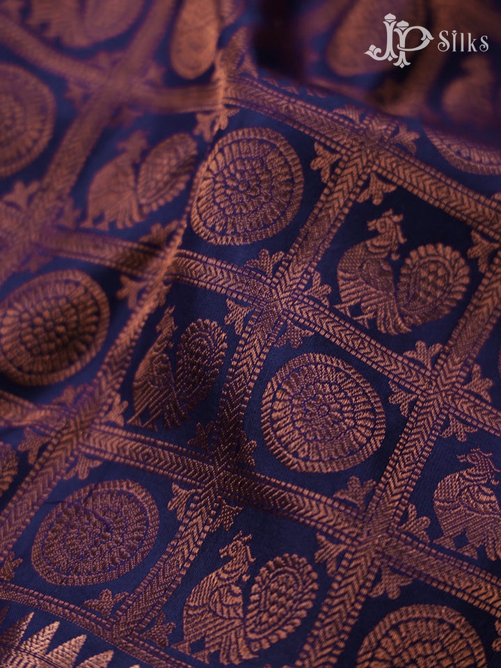 Navy blue Kanchipuram Silk Saree - C2184 - View 6