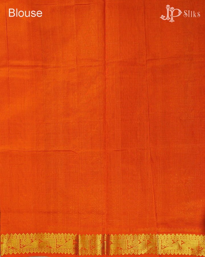 Deep Violet And Orange Silk Cotton Saree - F3512