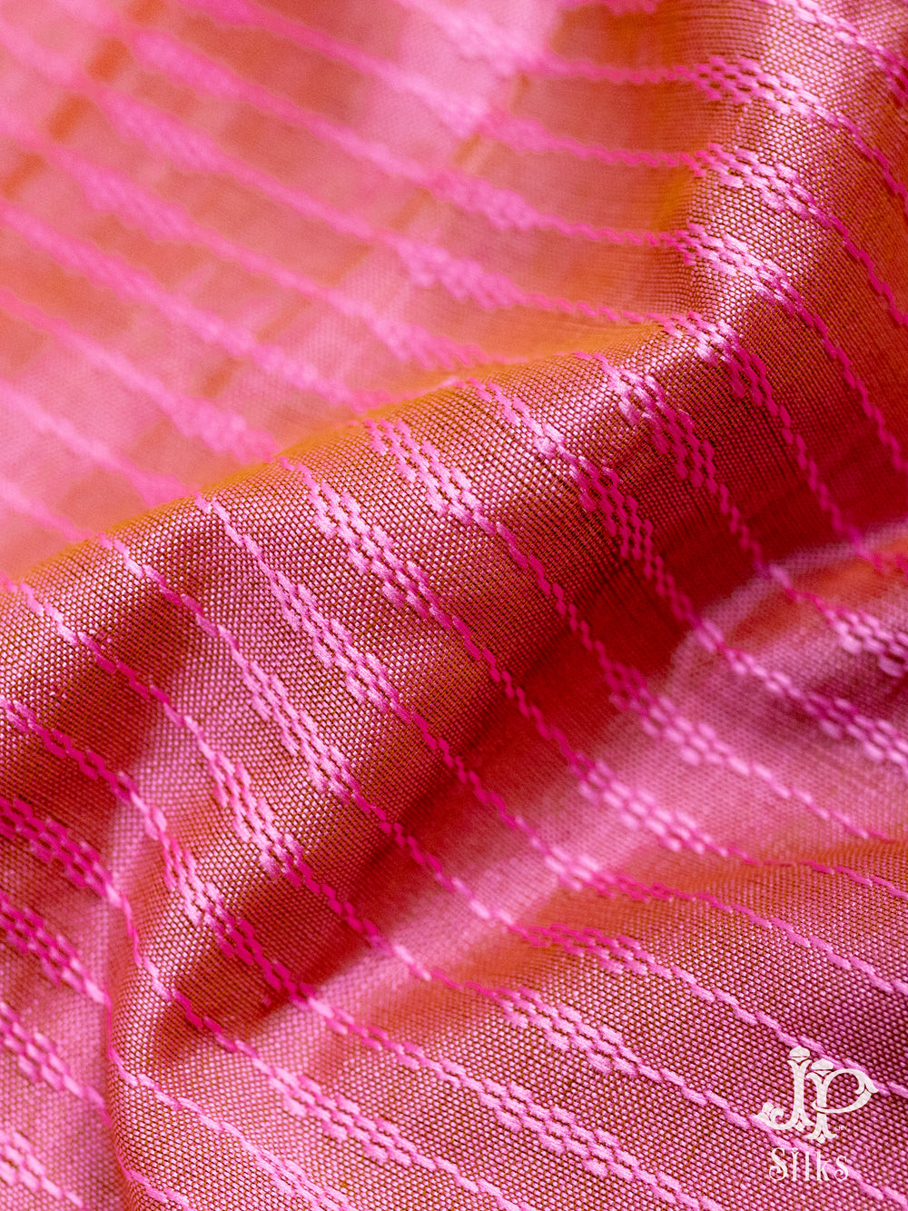 Baby Pink Poly Cotton Saree - D1175 - View 4