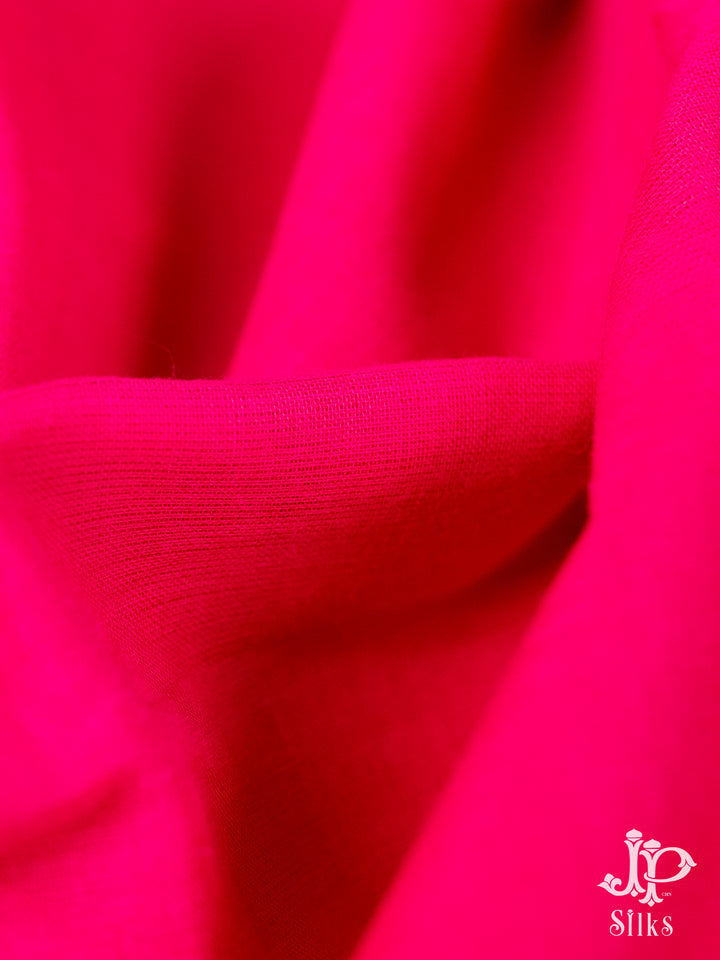 Pink Cotton Saree - D4870 - View 2